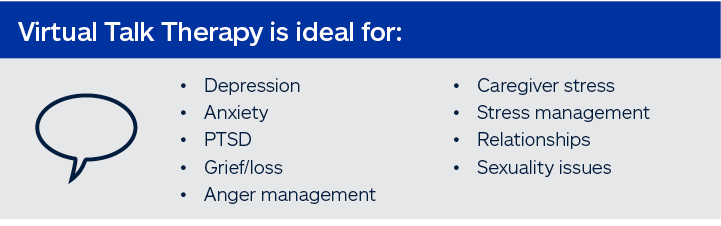 Virtual Talk Therapy infographic.
